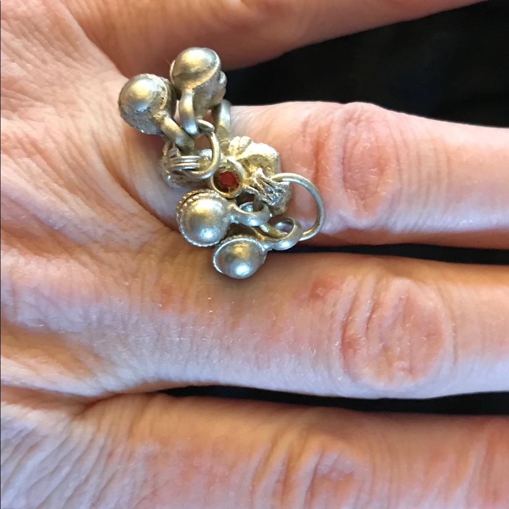 Silver ring w dangly bells